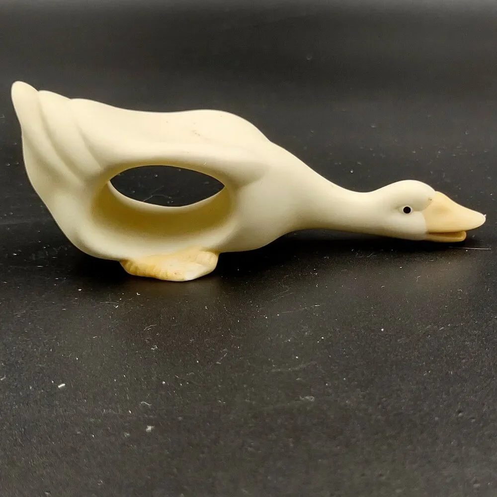 Dept 56 Geese Porcelain Napkin Rings Set of 4 Goose Duck Birds Country Farmhouse